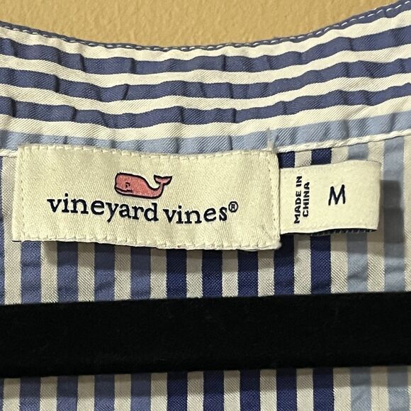 Vineyard Vines Womens Size Medium Blue White Stripe Seersucker Romper - Picture 5 of 5